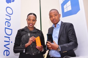 Microsoft Mobile Devices GM for East Africa Mariam Abdullahi and Product Manager King'0ri Gitahi during the launch of Lumia 540