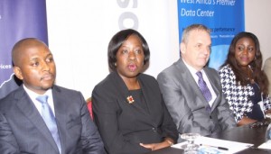 L-R: Kabelo Makwane, Managing Director, Microsoft Nigeria; Funke Opeke, CEO, MainOne; Rob Lever, Business Development Executive, MDX-i Data Center & Cloud Services and Oluwawemimo Adeniyi, Small Medium and Business Partners’ Director, Microsoft Nigeria, at the MainOne/Microsoft Cloud Press Conference in Lagos.