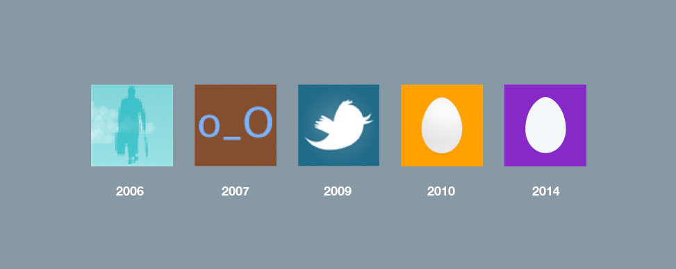 Twitter default profile pics from over the years.