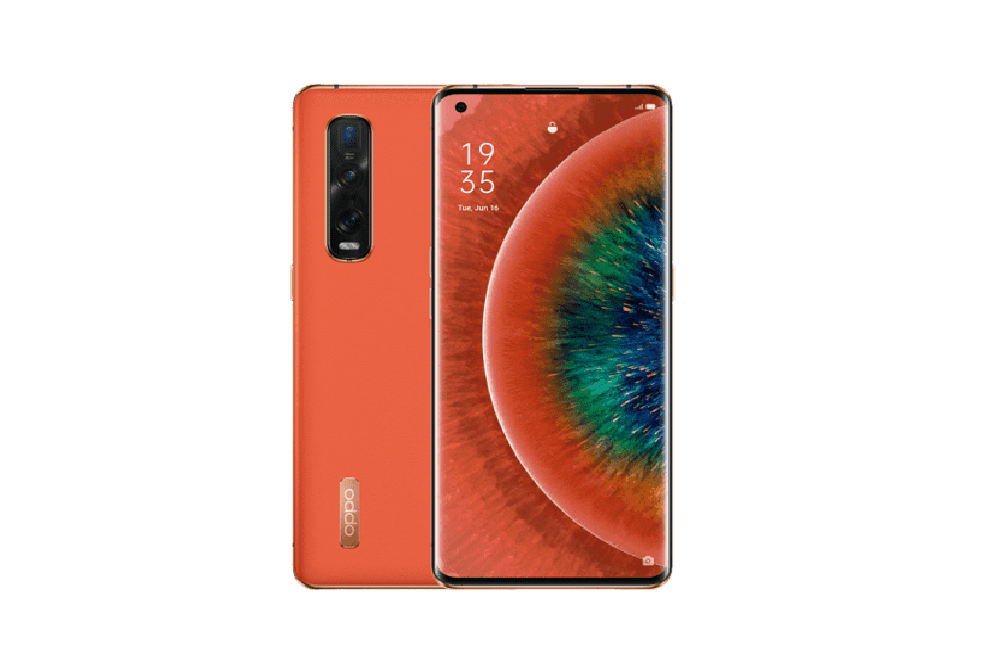 Oppo Find X2 orange vegan leather color