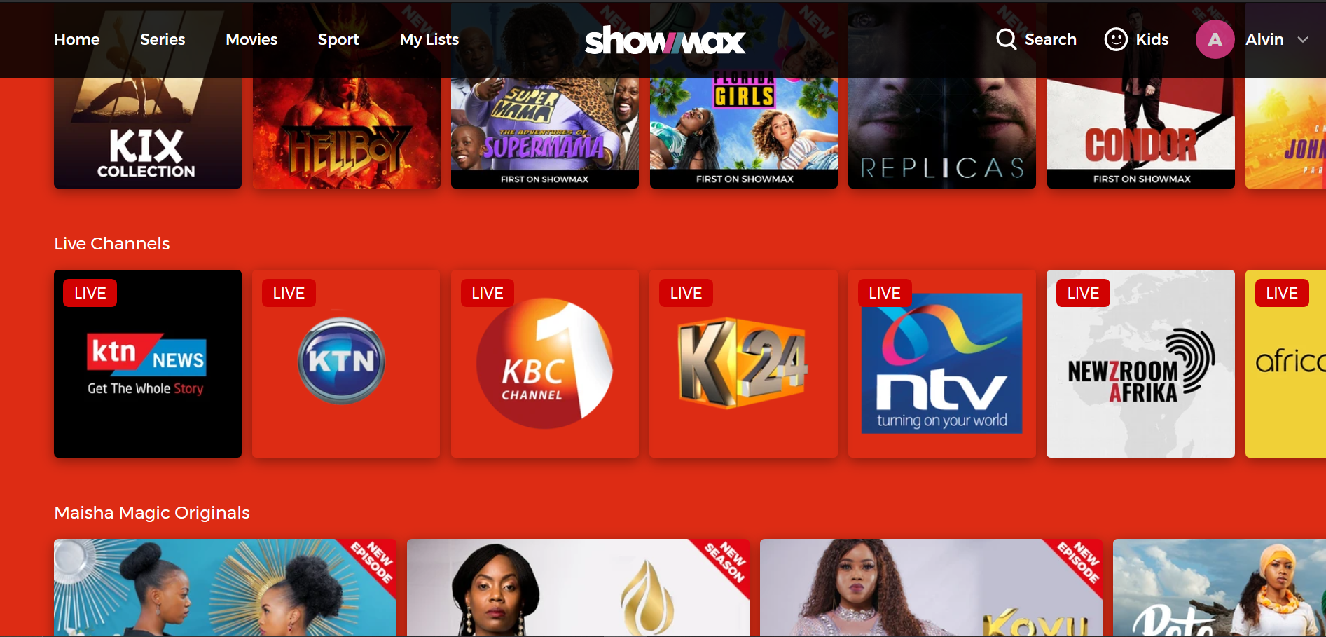 new live tv channels on showmax