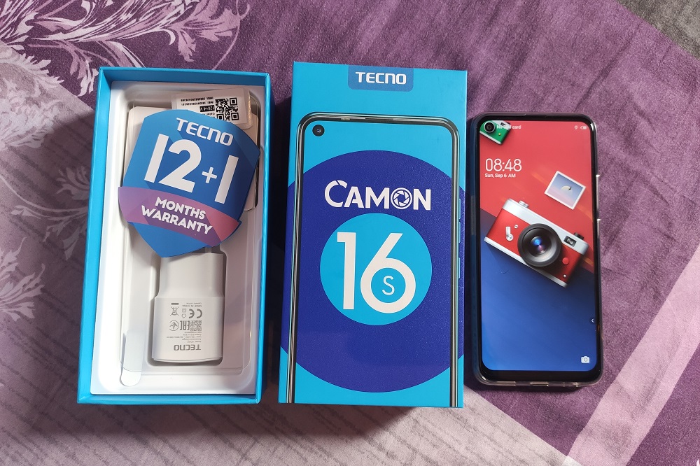 TECNO Camon 16s box contents