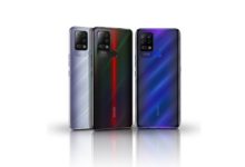 TECNO Pova in speed purple, dazzle black and magic blue colors