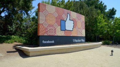 Facebook headquarters in Menlo Park, CA.