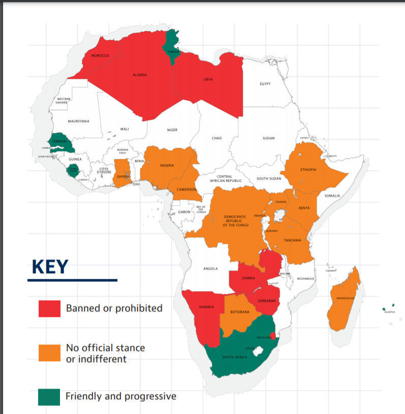 Africa crypto regulation map