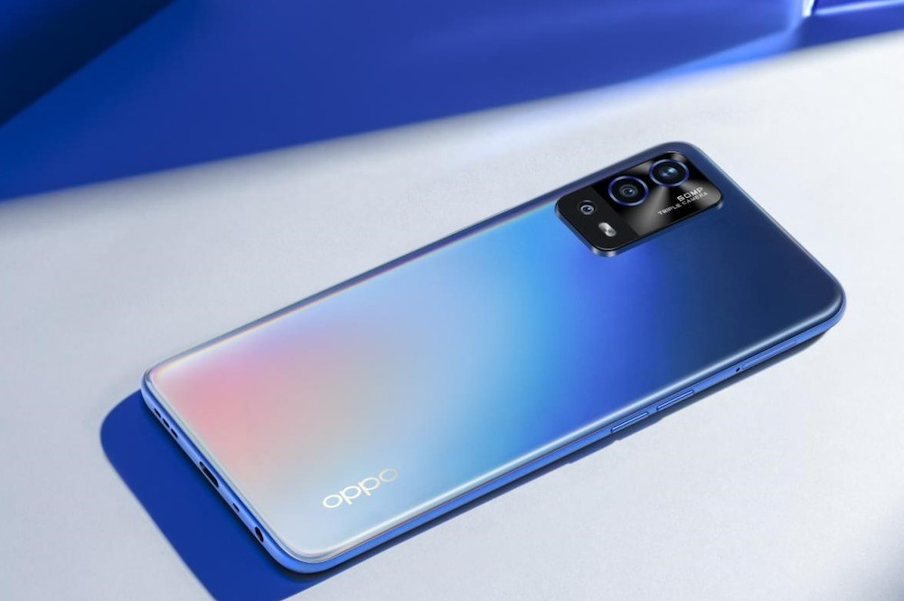 OPPO A55 in blue