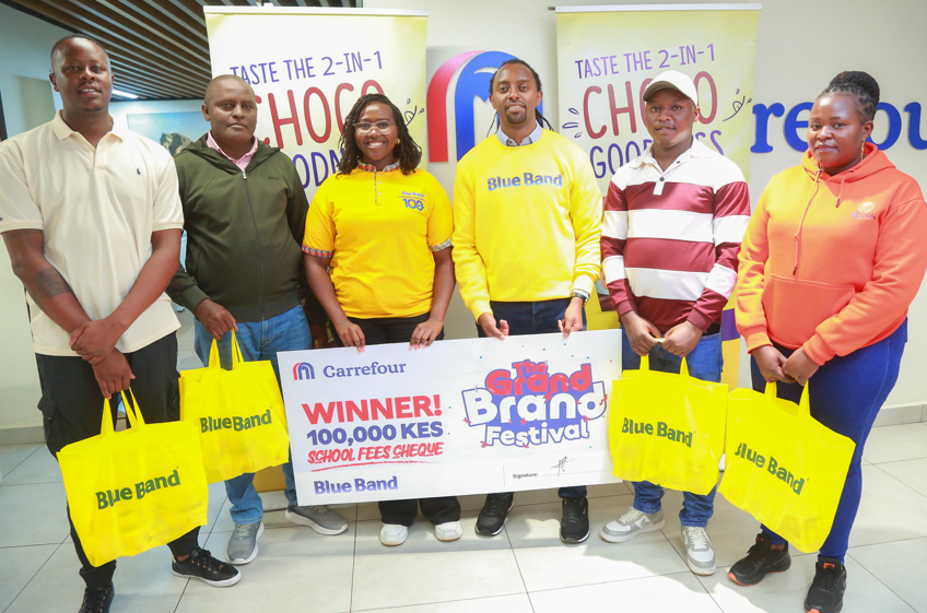Five Carrefour Shoppers Win Ksh 100,000 Each in Blue Band Brand Festival Promotion