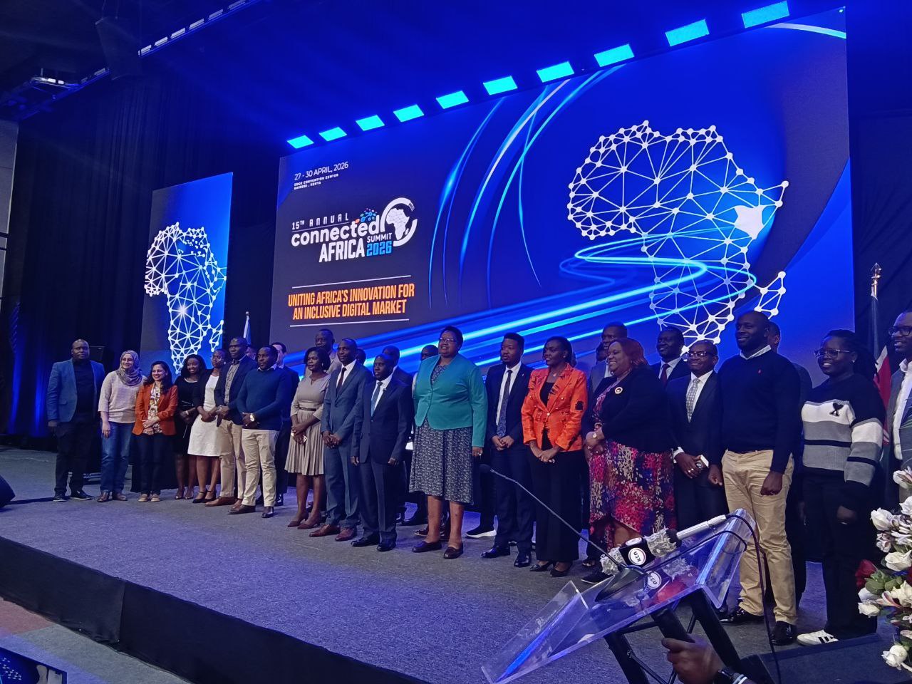 Eng. John Tanui, CBS, Principal Secretary in the State Department for ICT and Digital Economy, alongside ICT Authority’s incoming CEO Jessy Maruti, the ICTA board chairperson, board members, partners and sponsors at the Connected Africa Summit 2026 partners’ briefing in Nairobi.