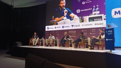 Panelists at the Africa Tech Summit discuss Japan’s growing involvement in Africa’s venture ecosystem, featuring Riki Yamauchi and Steve Beck of Novastar Ventures, Jit Bhattacharya of BasiGo, Jason Carmichael of Tibu Health, and Aito Kasahara of Sumitomo Corporation.