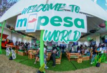 Visitors gather inside the M-Pesa World pavilion, a public showcase of Kenya’s mobile money ecosystem and its reach into everyday economic life.