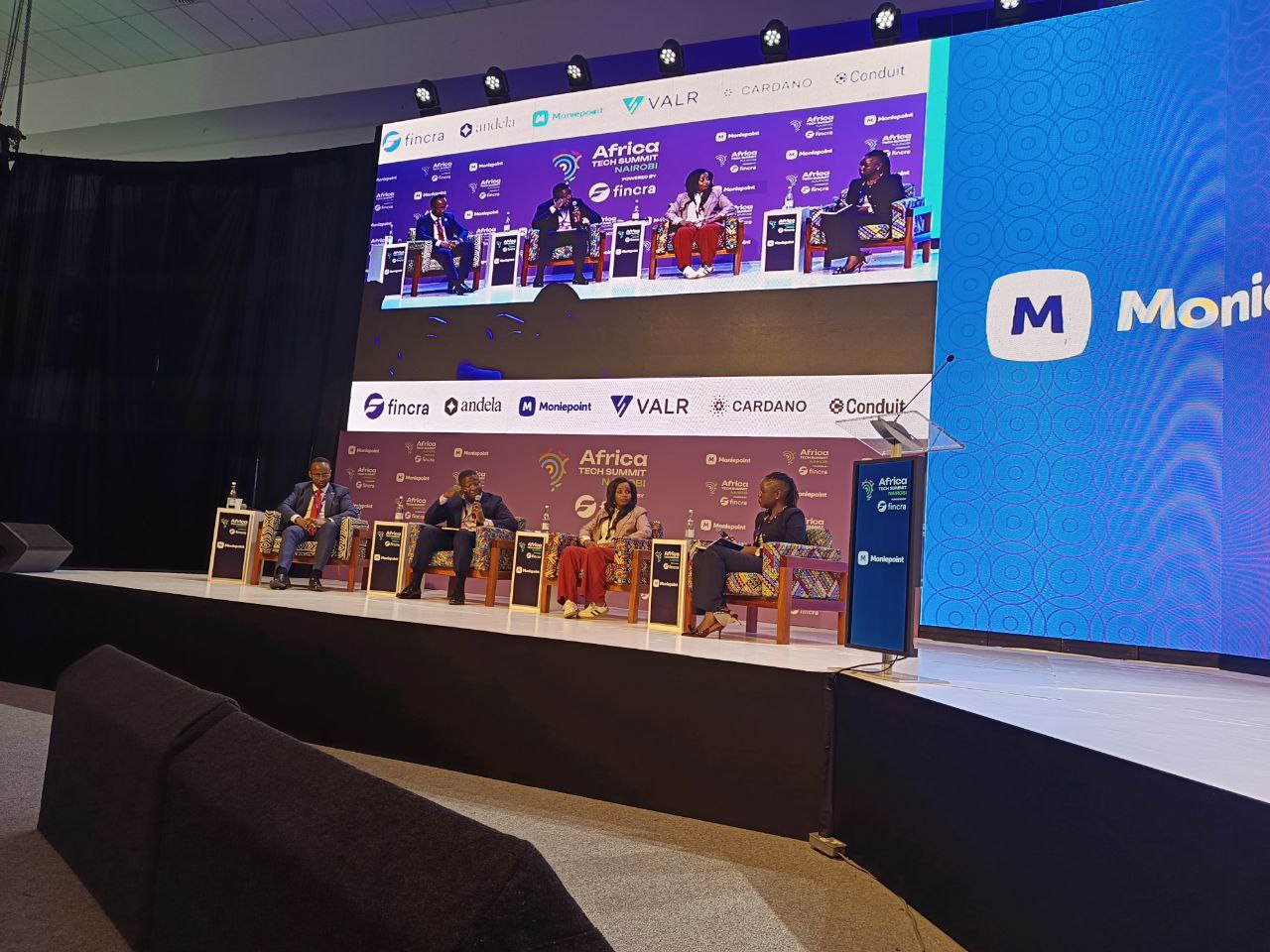 : Tem Mbuh, Program Manager for Transformative Peace in Africa at Open Society Foundations, alongside Naomi Kilungu, Founder of AI for Peace Africa, and David Lemaiyan, Regional Director for Eastern and Southern Africa at Open Mapping Hub, during the panel discussion on technology’s role in building peace across the continent.