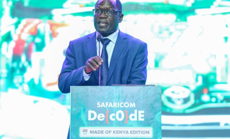 Stephen Isaboke, Principal Secretary for the State Department for Broadcasting and Telecommunications, speaks at Safaricom Decode 4.0, outlining an inclusive AI agenda built around access, shared infrastructure, and broad-based economic participation.
