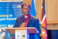 Cabinet Secretary for Information, Communication and Digital Economy, Hon. William Kabogo, speaks during the EU–Kenya Digital Dialogue launch in Nairobi, outlining plans to mobilise investment for AI infrastructure, connectivity, and digital public systems.