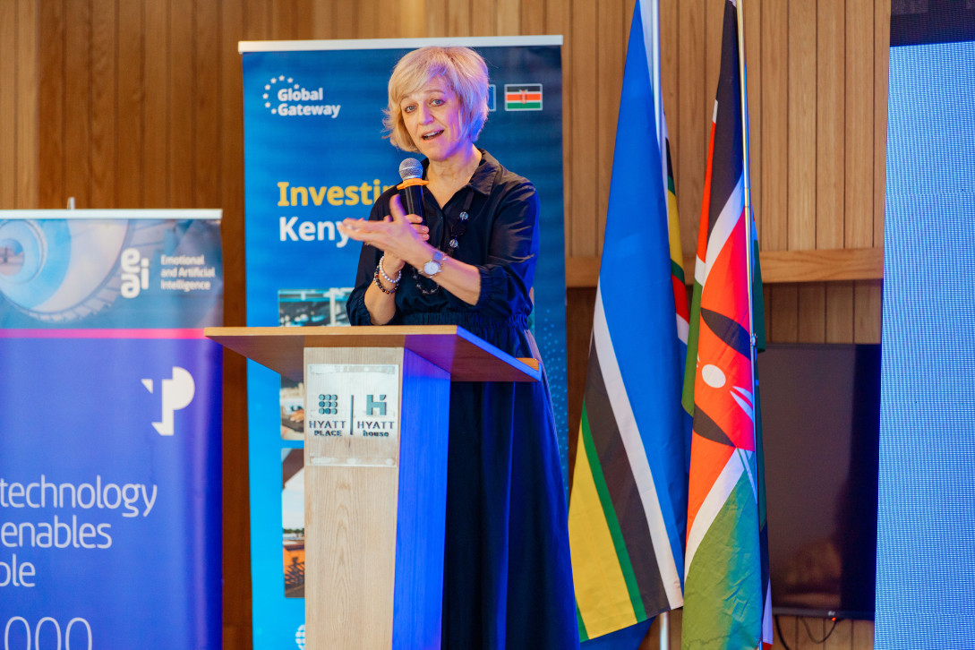 Ms. Renate Nikolay, Deputy Director General at the Directorate General for Communications Networks, Content and Technology (DG CONNECT), speaks during the EU–Kenya digital dialogue in Nairobi, outlining Europe’s approach to digital policy and infrastructure collaboration.