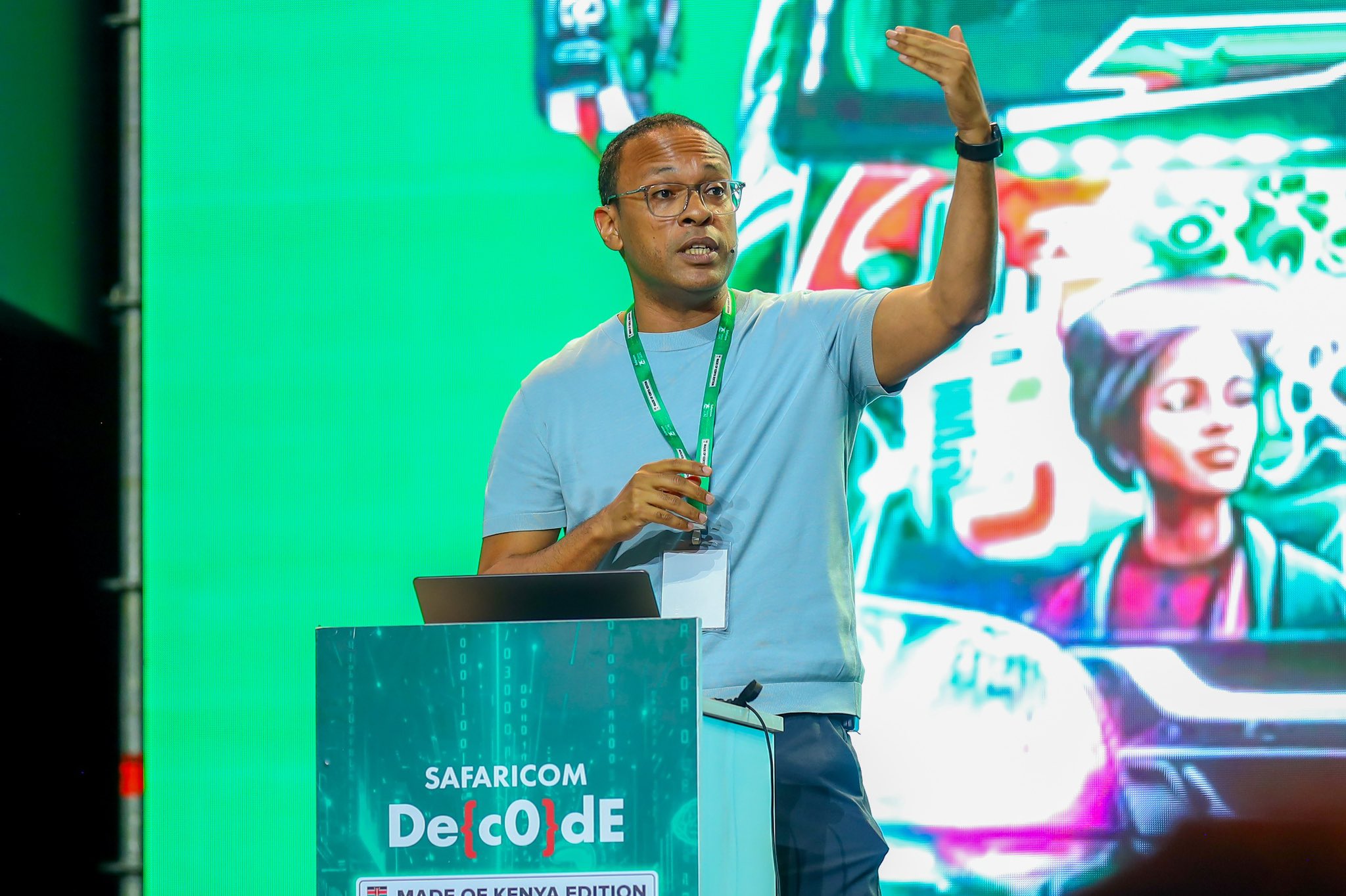 Jack Ngare, Technical Director in the Office of the Chief Technology Officer at Google, speaks at Safaricom Decode on how APIs and AI are converging to power real-time digital services using platforms like M-PESA and Daraja.