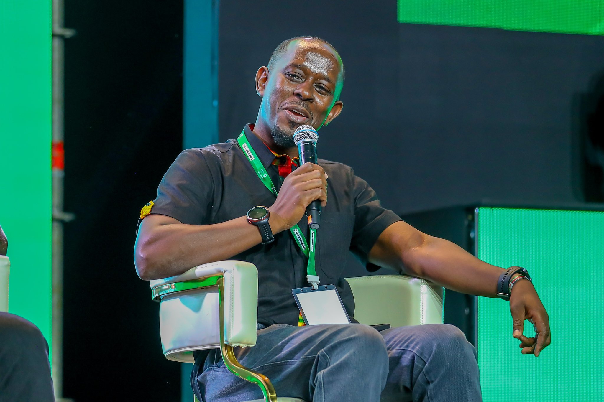 Peter Gichangi, COE Lead for the Super App at Safaricom PLC, speaks during a panel on agentic wallets and personalized payments, outlining how adaptive payment systems are shaping everyday business in Kenya.