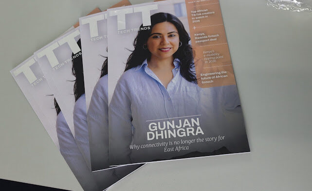 TechTrends Magazine Edition 2 cover feature with Gunjan Dhingra, Regional Managing Director for Outsourced Payment Services, East Africa at Network International.