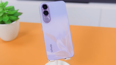 The Vivo V70 FE in a soft purple finish, showing its vertical dual-camera layout and minimalist rear design built around simplicity and balance.