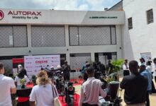 Autopax unveils the Cheche electric motorcycle during a launch event in Nairobi, alongside its battery-swapping infrastructure rollout.
