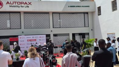 Autopax unveils the Cheche electric motorcycle during a launch event in Nairobi, alongside its battery-swapping infrastructure rollout.