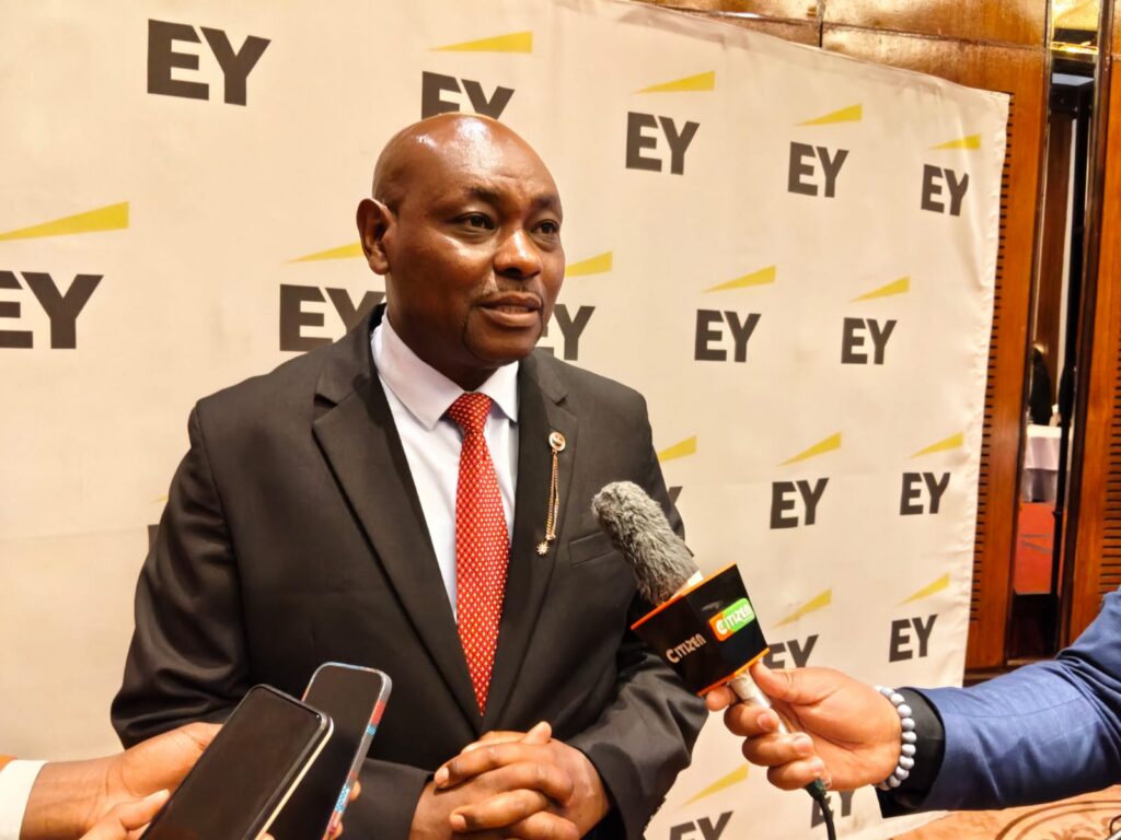 Francis Kamau, Tax Leader and Partner for East Africa at EY, speaks during a pre-budget media briefing on digital tax systems and eTIMS adoption in Nairobi.