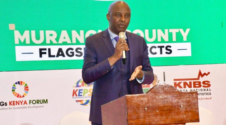 Governor Irungu Kang’ata speaks at a county event, outlining how the new MyMurang’a app will bring permits, payments and applications onto residents’ phones ahead of its April 18 rollout.