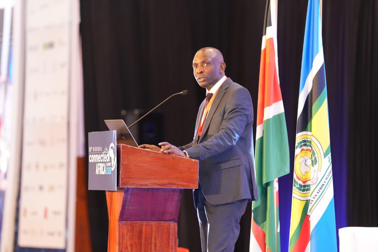 Jessy Maruti, CEO of the ICT Authority, addresses delegates during the Connected Africa Summit, outlining priorities for integrated digital government and expanded connectivity.