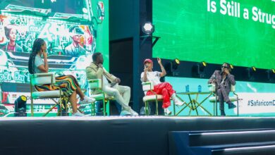 Artists Iyanii and Ssaru join Enos Olik and Cedo Kadenyi on stage at Safaricom Decode, where they led a practical discussion on content creation, monetization strategies, and building sustainable creative careers.