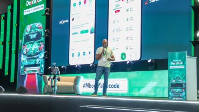 Super App team including Felix Kimura, Paul Kamau, Gakenia Gathura and Peter Gichangi demonstrate Safaricom My OneApp, combining M-Pesa and MySafaricom into one experience.