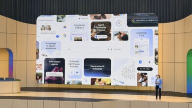 Liz Reid, Google’s Vice President and Head of Search, presents the company’s new AI-powered Search experience during Google I/O 2026, highlighting conversational queries, information agents, and generative UI tools.