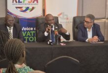 Raimond Molenje, Chief Executive Officer of the Kenya Bankers Association, speaks during a joint Finance Bill 2026 press briefing hosted with the Kenya Private Sector Alliance in Kiambu County on May 25, 2026. Seated on the right is Dr. Jas Bedi, Chairperson of the Kenya Private Sector Alliance.