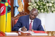 President William Ruto signs the Income Tax Bill, Special Economic Zones Amendment Bill and Technopolis Bill at State House, Nairob