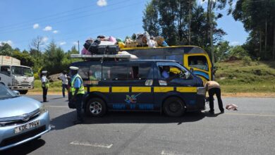 NTSA officers inspect public service vehicles during a roadside compliance exercise as Kenya prepares for expanded digital transport and vehicle verification systems.