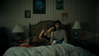 Michael Johnston and Inde Navarrette in a scene from the 2026 horror film Obsession directed by Curry Barker.