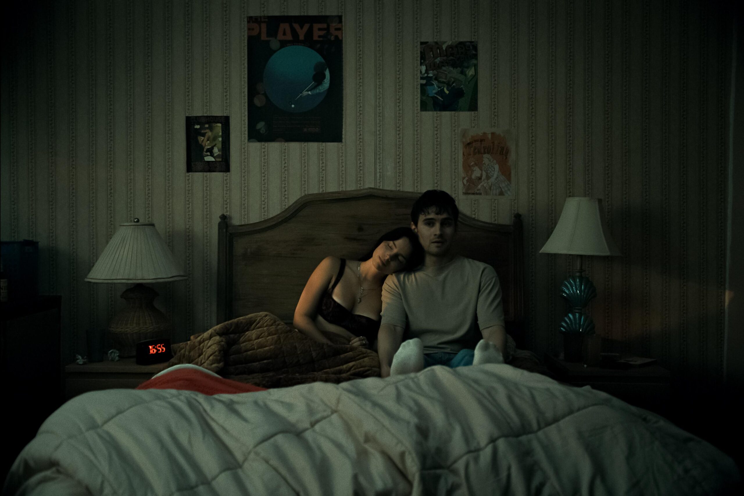 Michael Johnston and Inde Navarrette in a scene from the 2026 horror film Obsession directed by Curry Barker.