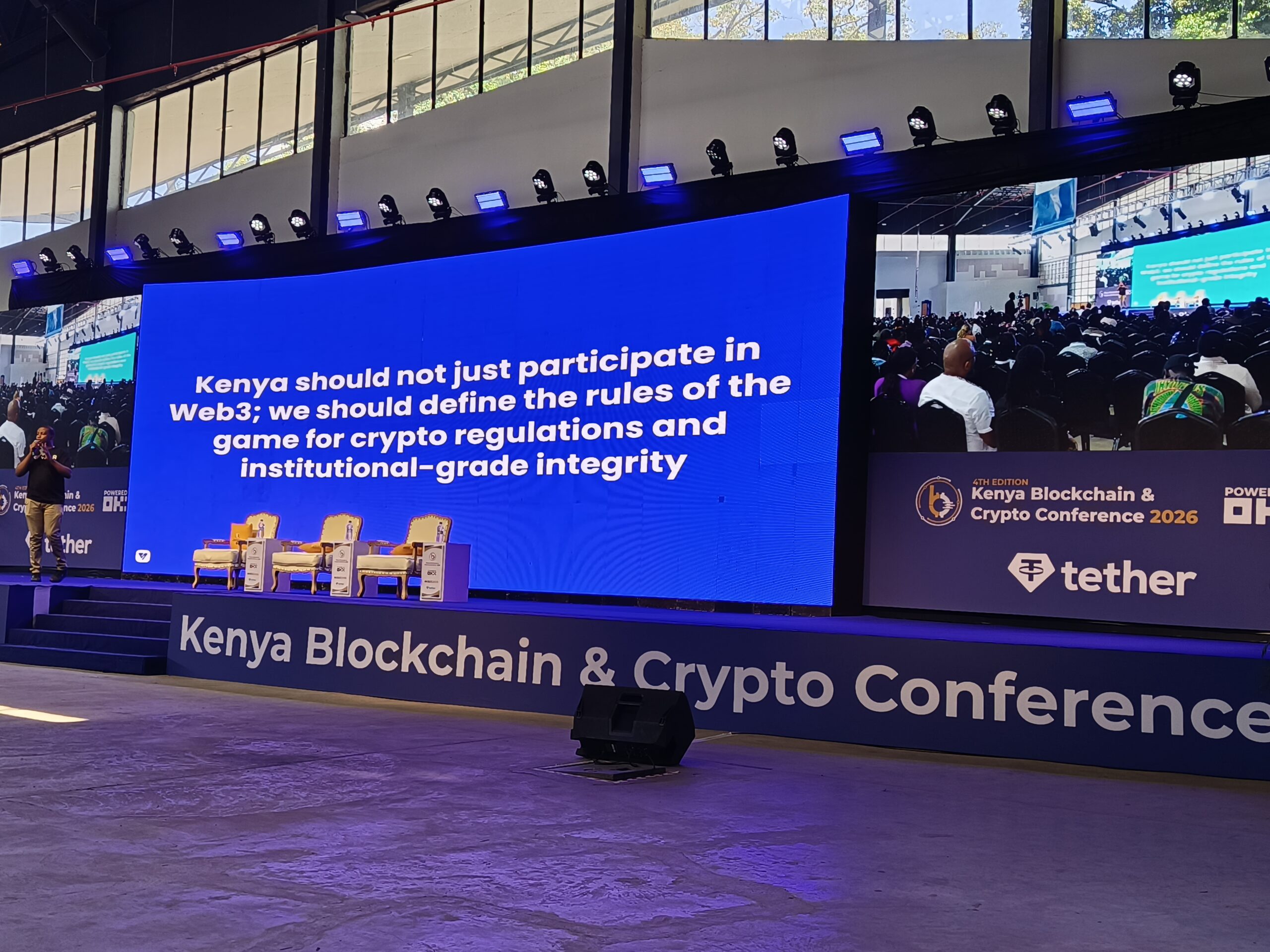 Peter Mwangi, Country Manager Kenya at VALR, speaks during the Kenya Blockchain & Crypto Conference 2026 in Nairobi, where he outlined a proposal to position Kenya as a leading market for stablecoin infrastructure, institutional Web3 adoption and digital asset regulation.