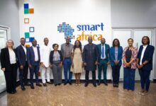 Officials from EACO and the Smart Africa Secretariat after signing a partnership to advance Africa's digital transformation and regional digital integration.