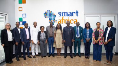 Officials from EACO and the Smart Africa Secretariat after signing a partnership to advance Africa's digital transformation and regional digital integration.