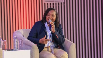 Kenya Tourism Board CEO June Chepkemei speaks on stage during a panel discussion at the 2026 Global Data Festival in Nairobi.