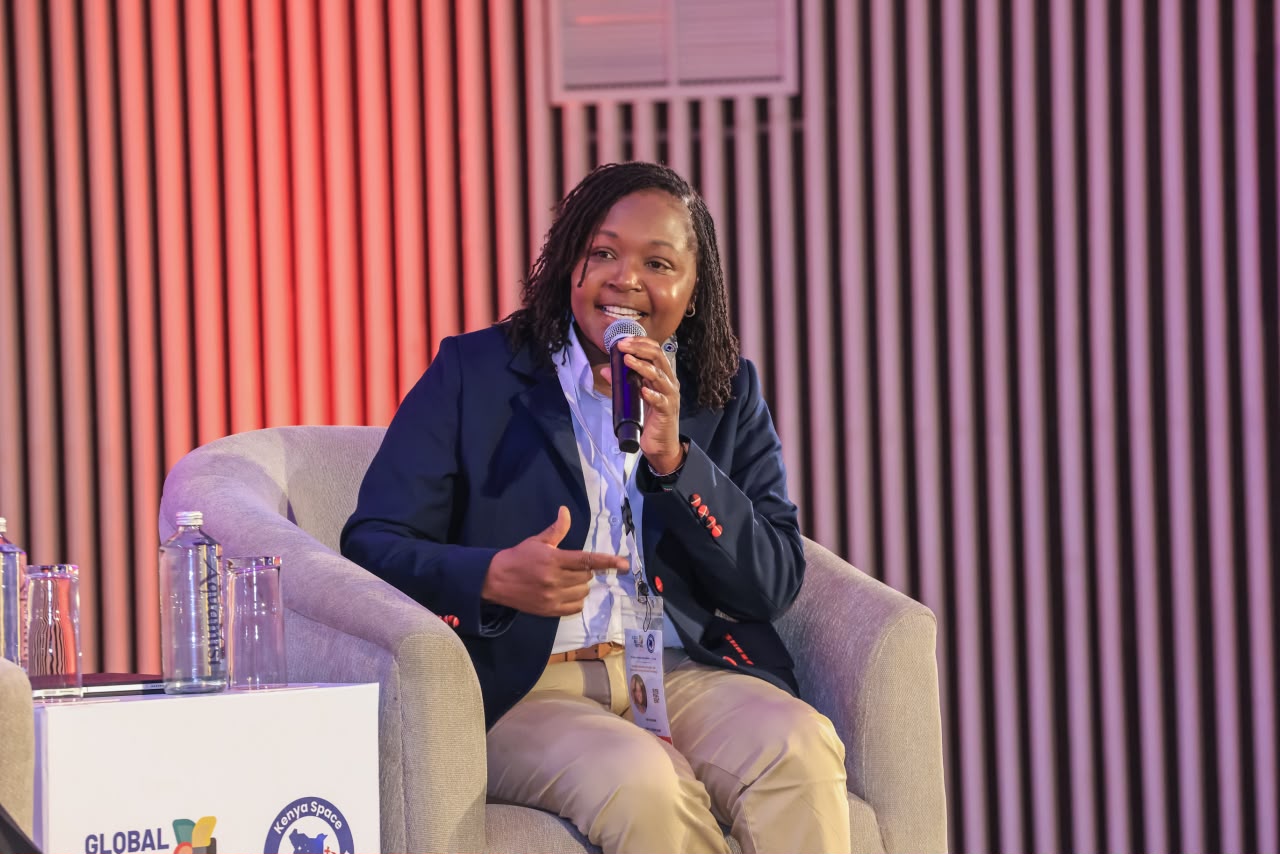 Kenya Tourism Board CEO June Chepkemei speaks on stage during a panel discussion at the 2026 Global Data Festival in Nairobi.