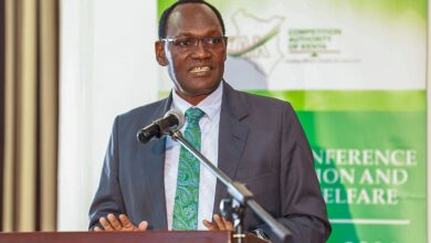 National Treasury Principal Secretary Chris Kiptoo speaking during the Competition Authority of Kenya's Research Conference on Competition and Consumer Welfare in Nairobi.