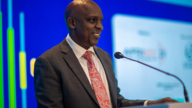 David Mugonyi, Director General and CEO of the Communications Authority of Kenya, speaks at the Africa Internet Summit 2026 opening ceremony in Nairobi.