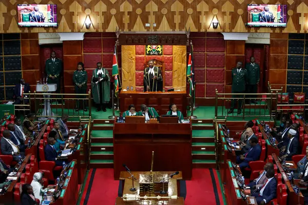 National Assembly chamber during debate and voting on the Finance Bill 2026 in Nairobi.