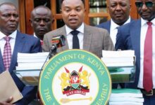 Kimani Ichung’wah, Kimani Kuria and Samuel Atandi brief journalists at Parliament Buildings in Nairobi after Finance Bill 2026 cleared a key stage in the National Assembly, with several proposals continuing to attract political, economic and legal scrutiny.