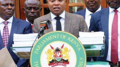 Kimani Ichung’wah, Kimani Kuria and Samuel Atandi brief journalists at Parliament Buildings in Nairobi after Finance Bill 2026 cleared a key stage in the National Assembly, with several proposals continuing to attract political, economic and legal scrutiny.