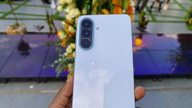 Samsung Galaxy A57 5G photographed during the Galaxy Hangout creator event in Nairobi, showcasing Samsung's AI-focused A-series smartphone lineup.