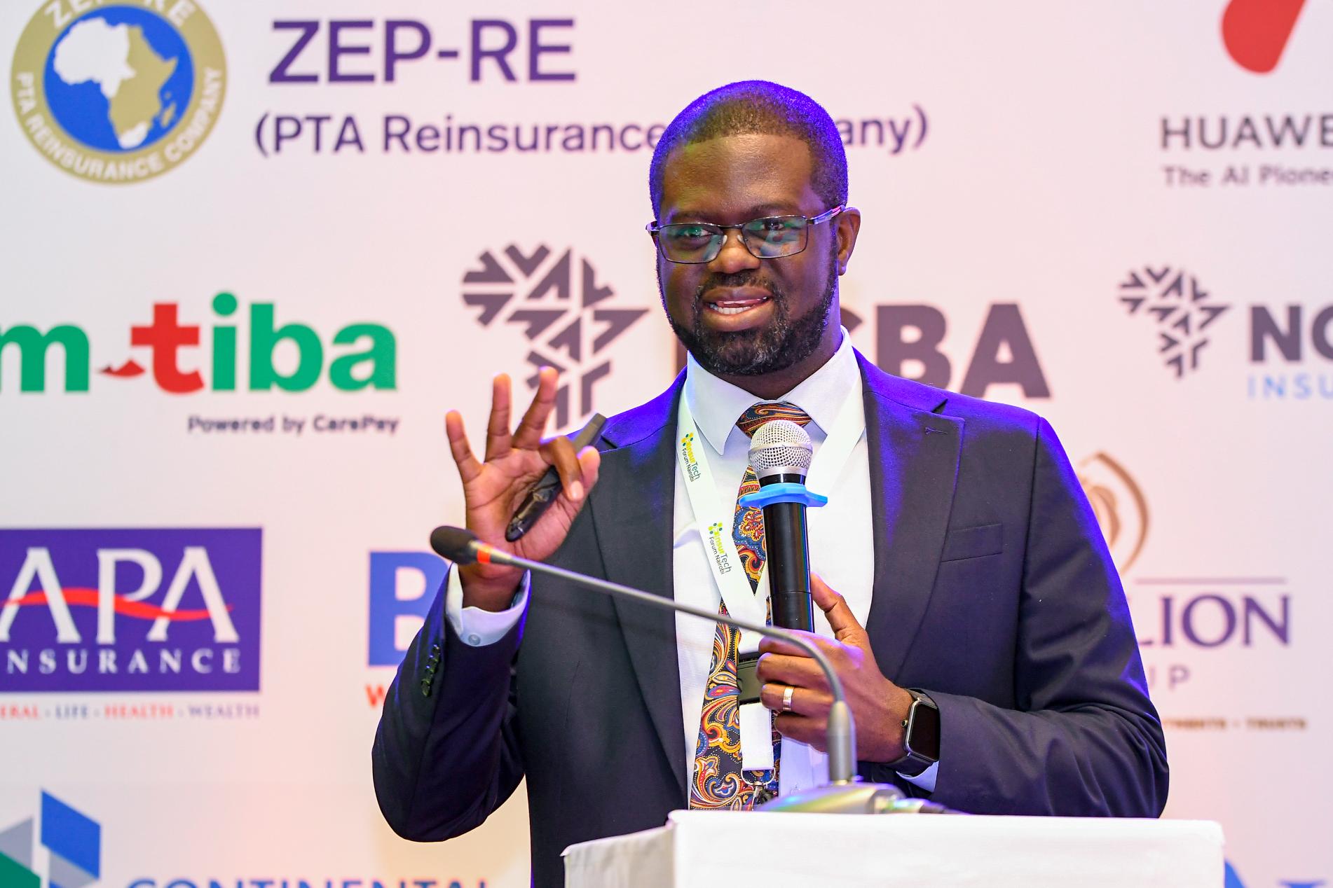 Samuel Otieno Odhiambo of NCBA Bancassurance addressing delegates at InsurTech Forum Nairobi 2026 during a discussion on insurance innovation and execution.