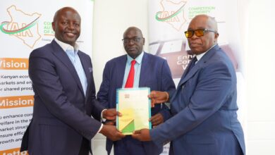Competition Authority of Kenya leadership during an official handover ceremony at CAK headquarters.
