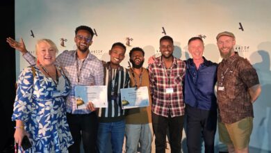 Behagerlij Studio team members celebrate with awards at Annecy's MIFA after Sunday Morning earned Disney Television Animation and AGrAF recognition during Ethiopia's first appearance at the international animation market.