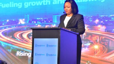Family Bank CEO Nancy Njau speaking during the bank's Nairobi Securities Exchange listing ceremony in Nairobi in June 2026.